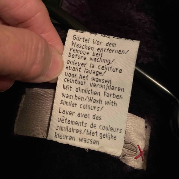 UTEX Purple Suede Faux Fur Lined Winter Coat - Picture 10 of 10